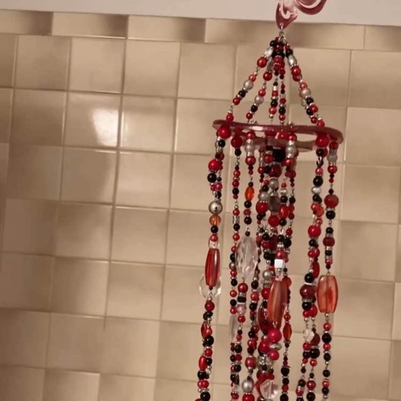 Red Beaded Hanging Decor - Picture 4 of 6